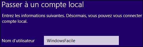 tutoriel Windows8 deconnecter compte Microsoft local