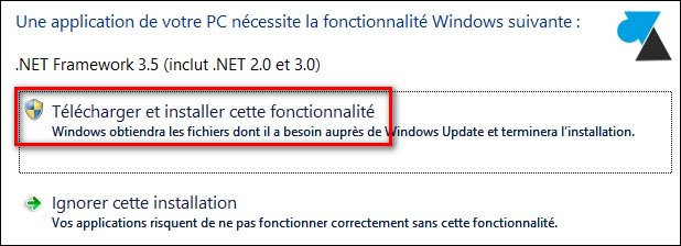 tutoriel telecharger NET Framework 3.5
