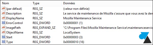 service modify regedit
