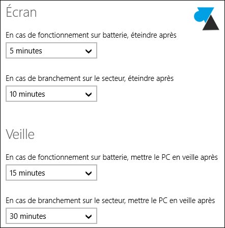 tutoriel configuration veille ordinateur portable laptop Windows