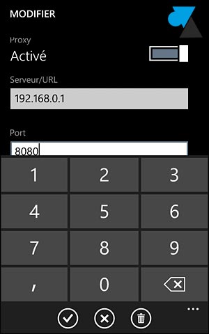Nokia Lumia Windows Phone parametres reseau wifi proxy