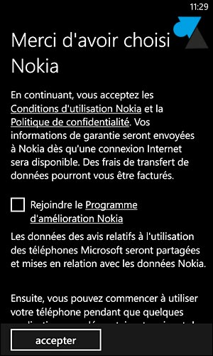 Nokia Lumia premier demarrage Windows Phone