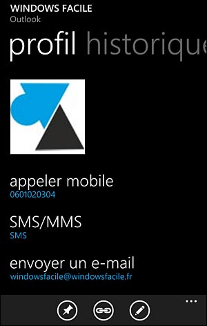 tutoriel Windows Phonr ajouter nouveau contact Nokia Lumia