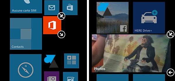 Nokia Lumia Windows Phone configurer taille icone ecran accueil