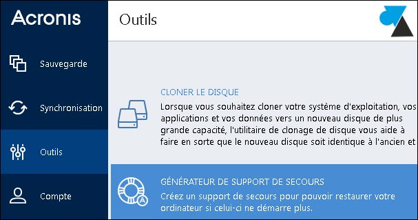 tutoriel Acronis True Image 2015 cle USB