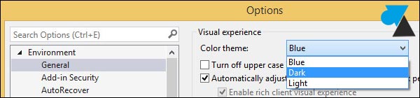 tutoriel Visual Studio Community 2013 changer couleur