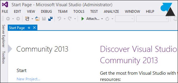 tutoriel Visual Studio Community 2013 couleur light