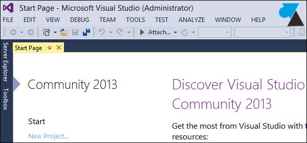 tutoriel Visual Studio Community 2013 couleur blue bleu