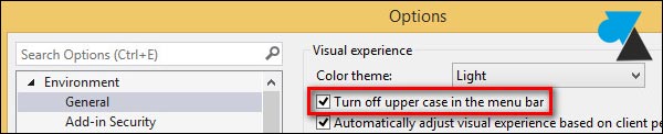 tutoriel Visual Studio 2013 menu miniscule majuscule