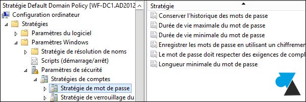 tutoriel Windows Server 2012 R2 GPO strategie mot de passe