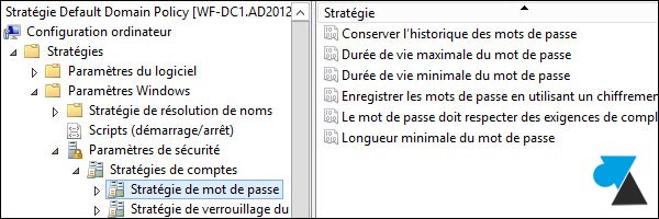 tutoriel Windows Server 2012 R2 GPO strategie mot de passe