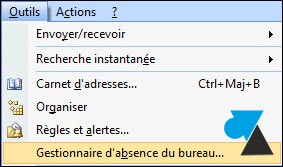 tutoriel Outlook 2007 absence bureau