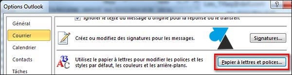 tutoriel Outlook 2010 changer police couleur texte mail