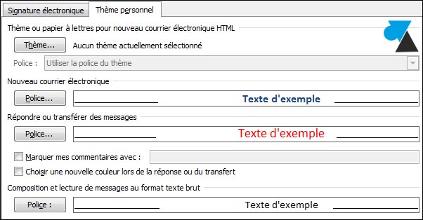 tutoriel Outlook changer police couleur texte mail