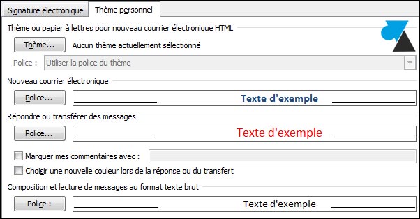 tutoriel Outlook changer police couleur texte mail