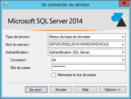 tutoriel connexion SQL Server 2014