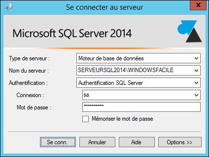 tutoriel connexion SQL Server 2014