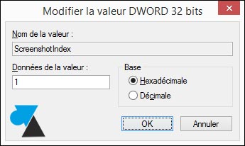 tutoriel reinitialiser nombre capture ecran Windows