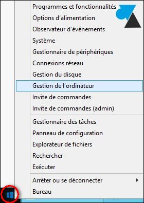 tutoriel gestion ordinateur menu demarrer windows server 2012