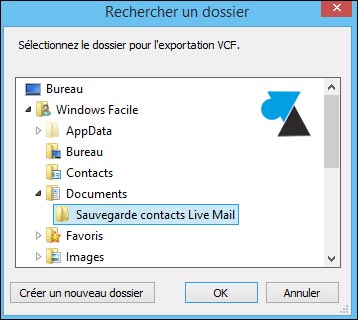 tutoriel sauvegarder contacts Windows Live Mail
