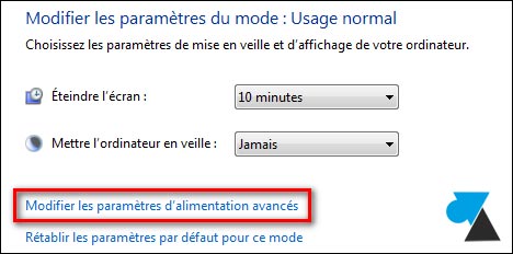 tutoriel parametres mise en veille