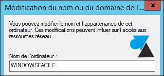 tutoriel Windows Server 2012 R2 changer nom PC