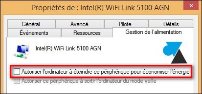 tutoriel desactiver veille carte reseau wifi