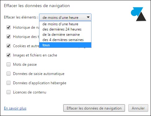 tutoriel vider supprimer historique navigation internet Google Chrome