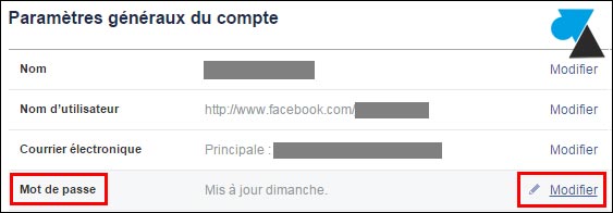 tutoriel Facebook changer mot de passe