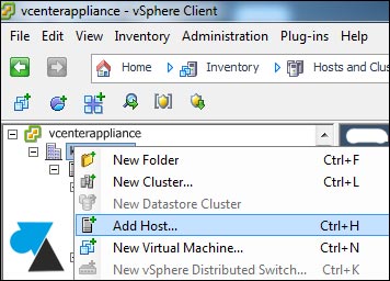 tutoriel vmware esxi vcenter ajouter serveur hote cluster