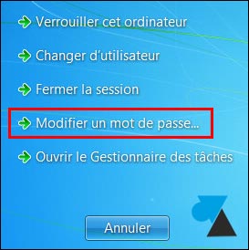 tutoriel changer mot de passe domaine Windows 7