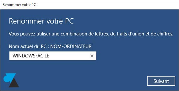 Windows 10 tutoriel changer nom PC ordinateur