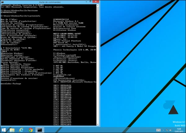 invite de commandes cmd plein ecran Windows 7 8 8.1