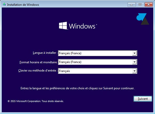 tutoriel installation Windows 10