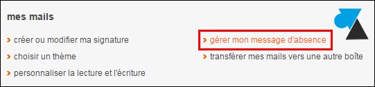 tutoriel webmail Orange message absence vacances
