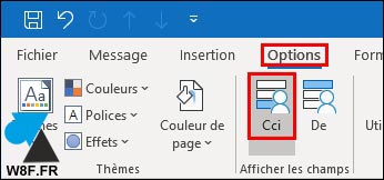 Outlook cci copie cachée