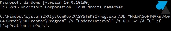 tutoriel pdfcreator desactiver mise a jour logiciel commande cmd