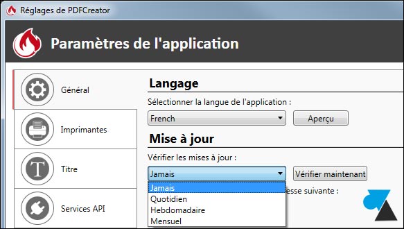 tutoriel pdfcreator desactiver mise a jour logiciel