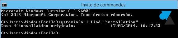 date installation systeme Windows