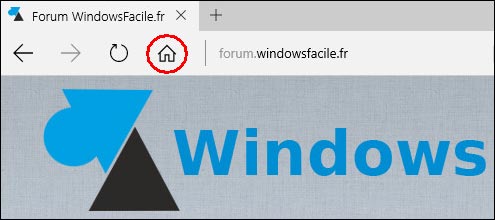 tutoriel Microsoft Edge icone bouton page accueil demarrage