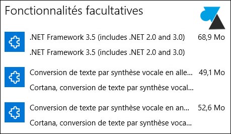 tutoriel Windows 10 ajouter fonctionnalité supplémentaire