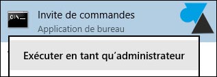 Windows 10 invite commandes cmd en tant administrateur