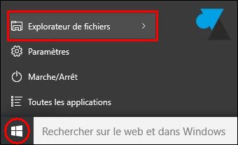 tutoriel Windows 10 menu demarrer explorateur de fichiers