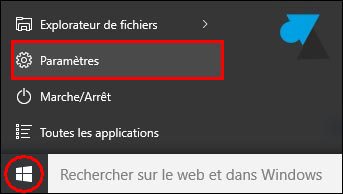 tutoriel Windows 10 menu demarrer Parametres Panneau de configuration