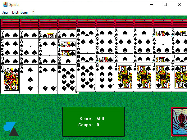 Spider Solitaire jeu Windows