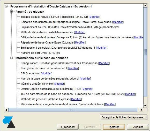 tutoriel installer serveur Oracle 12 12c