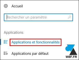 tutoriel Windows 10 Paramètres Applications fonctionnalités