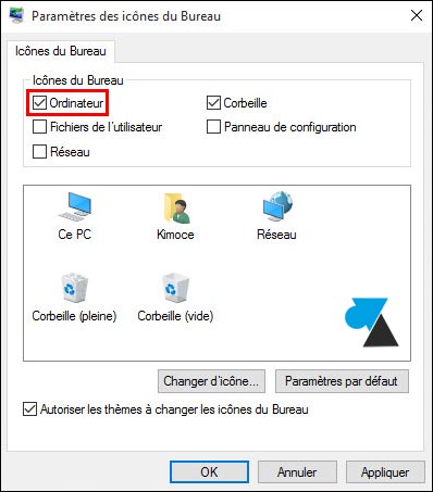 tutoriel Windows 10 icone Ordinateur Poste de travail Ce PC