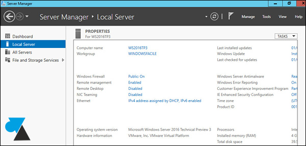 tutoriel telecharger installer Windows Server 2016