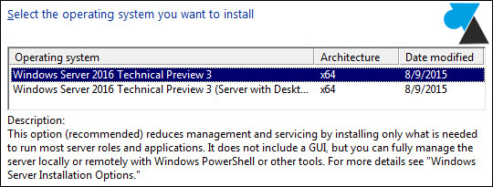 tutoriel installer Windows Server 2016 Nano Server console cmd